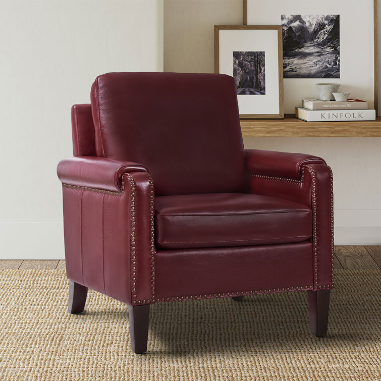 Maroon leather online recliner